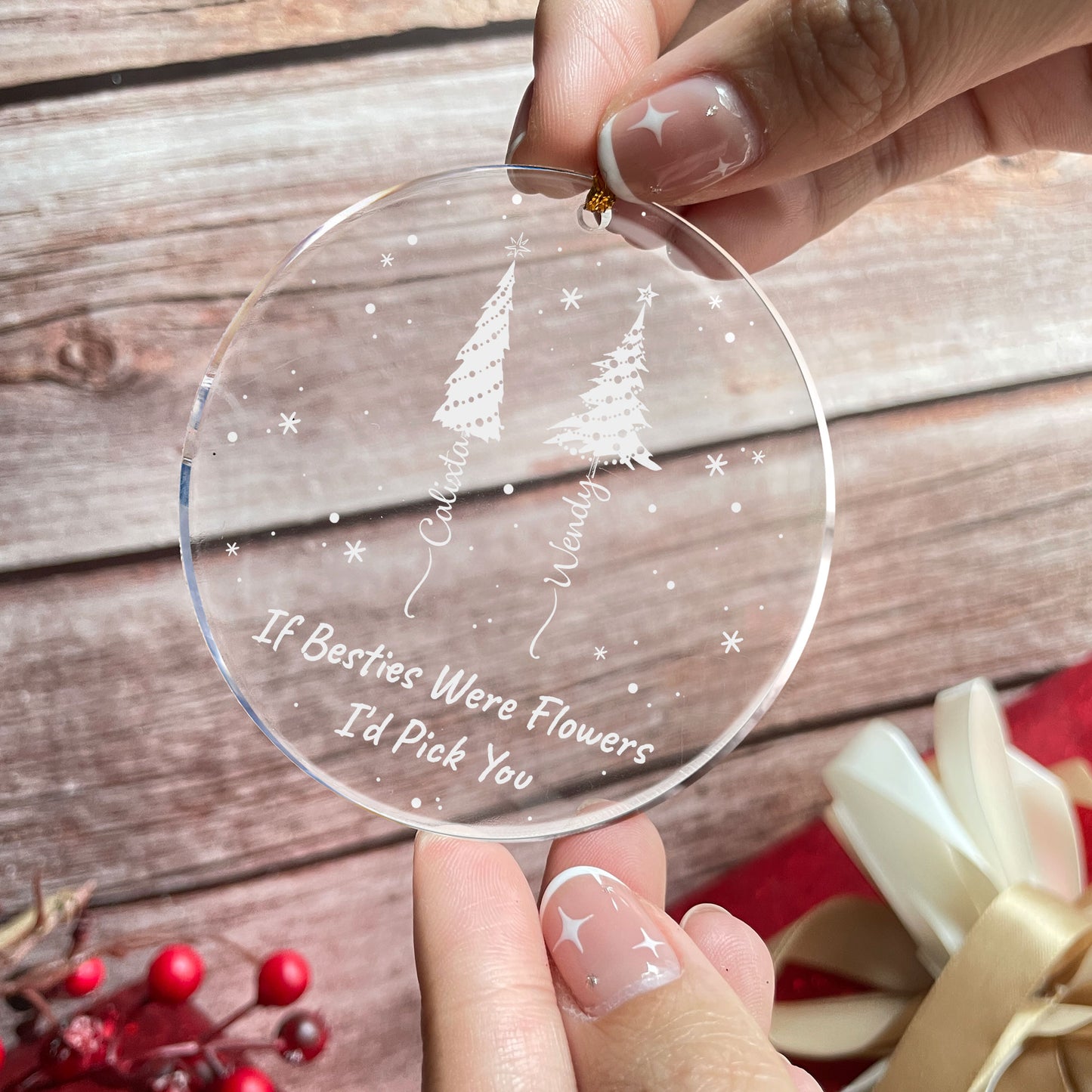 If Friends Were Flowers I'd Pick You - Personalized Acrylic Ornament