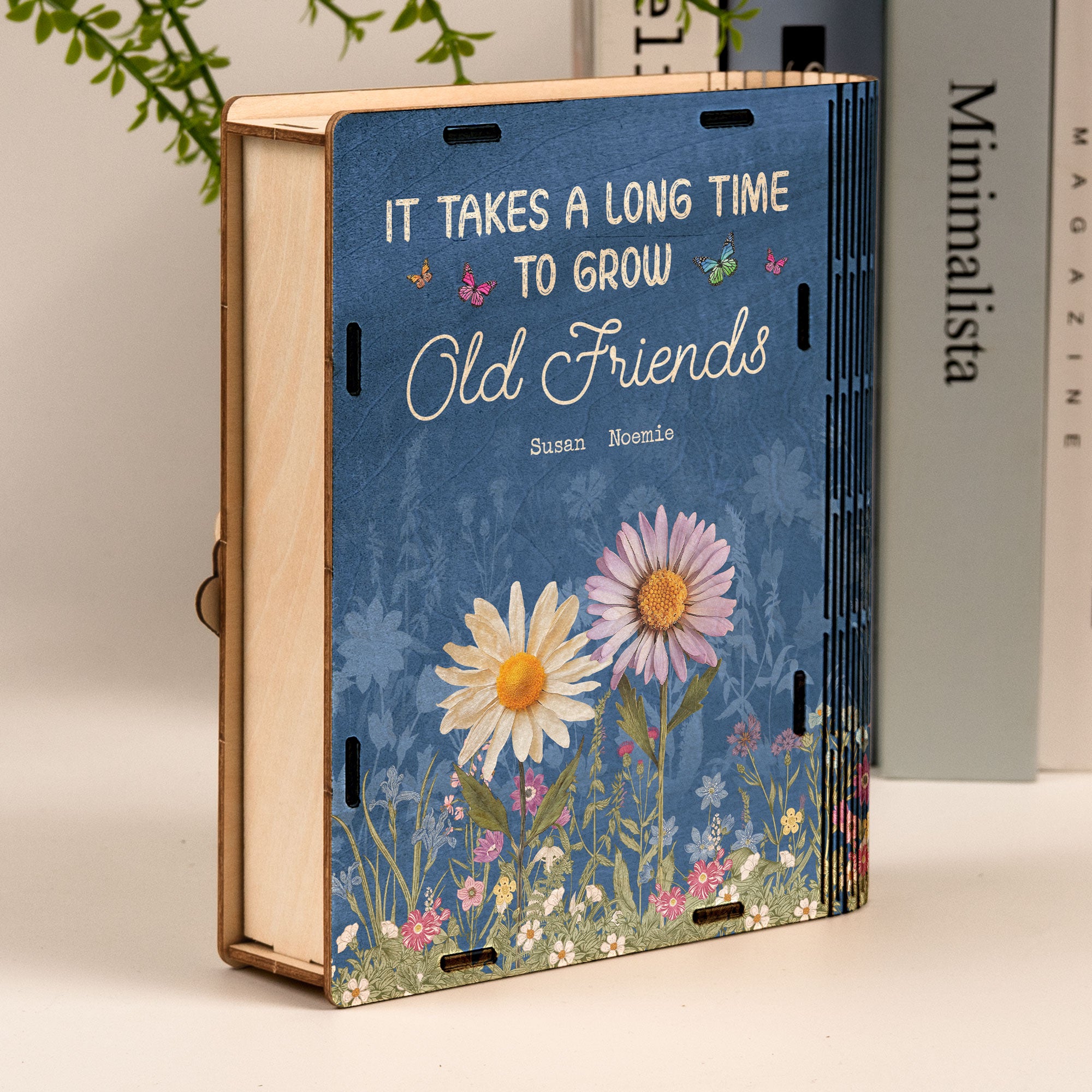 If Friends Were Flowers I'd Pick You - Personalized Wooden Book Box