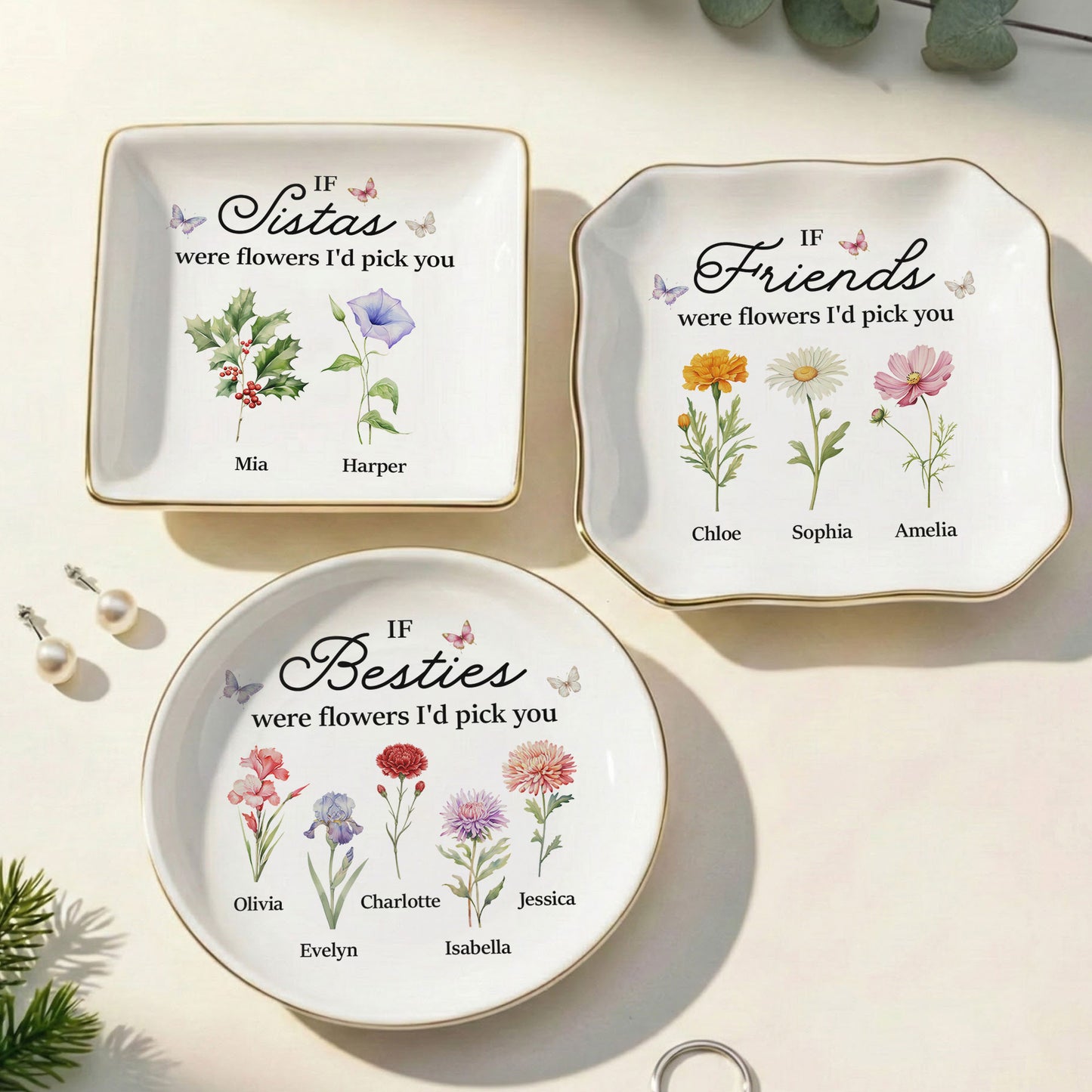 If Friends Were Flowers I'd Pick You New Version Friendship Gift - Personalized Jewelry Dish