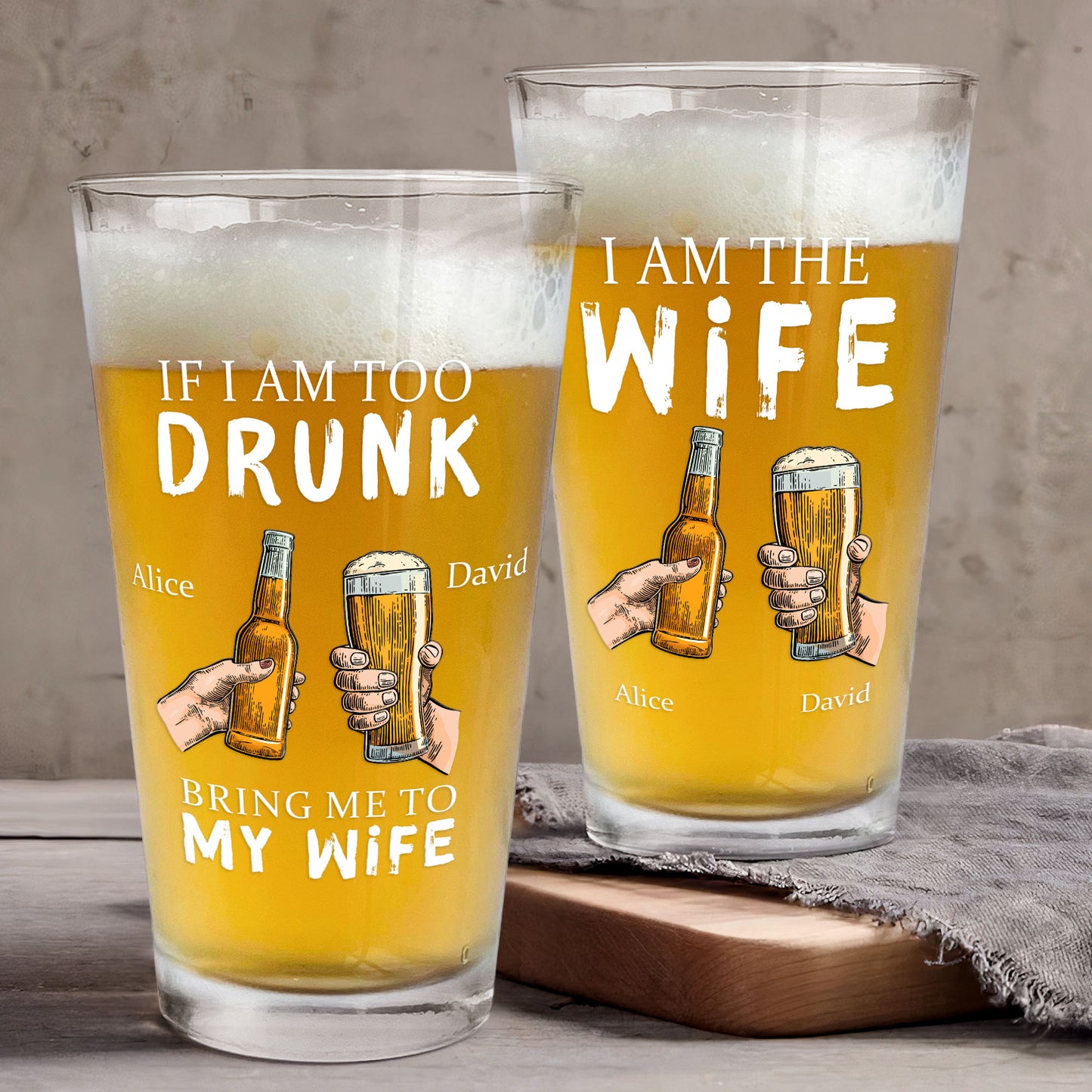 If I Am Too Drunk Bring Me To - Personalized Beer Glass