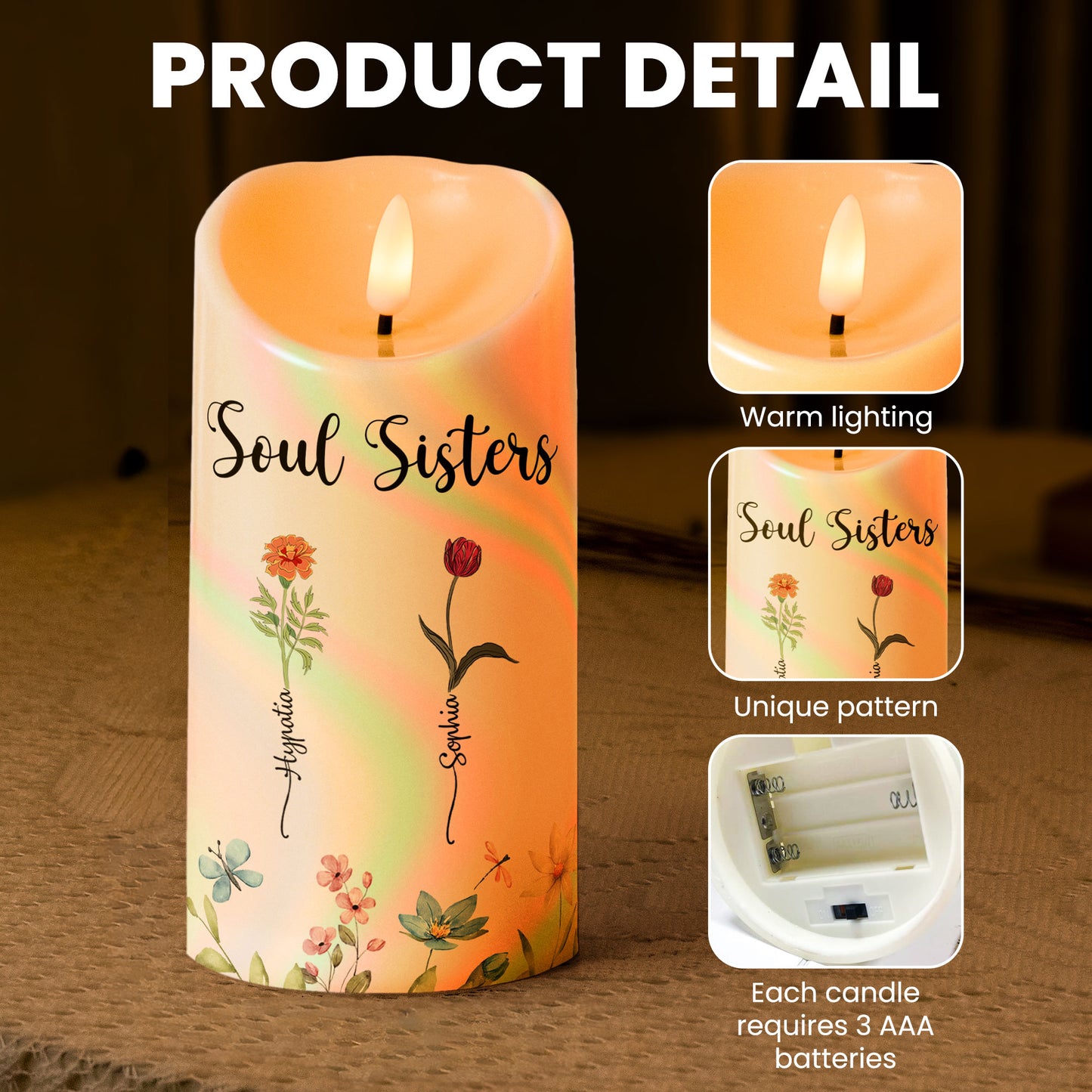 If I Had A Flower For Every Time You Made Me Smile - Personalized LED Candle
