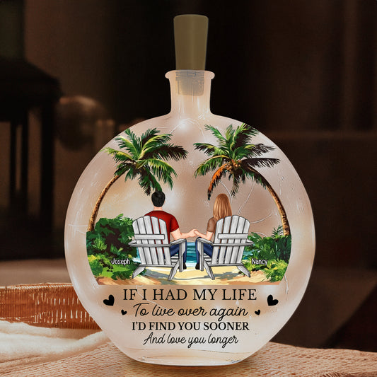 If I Had My Life To Live Over Again I’d Find You Sooner And Love You Longer - Personalized Night Light