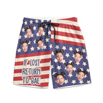 If Lost Return To Bae I Am Bae - Personalized Photo Couple Beach Shorts