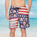 If Lost Return To Bae I Am Bae - Personalized Photo Couple Beach Shorts