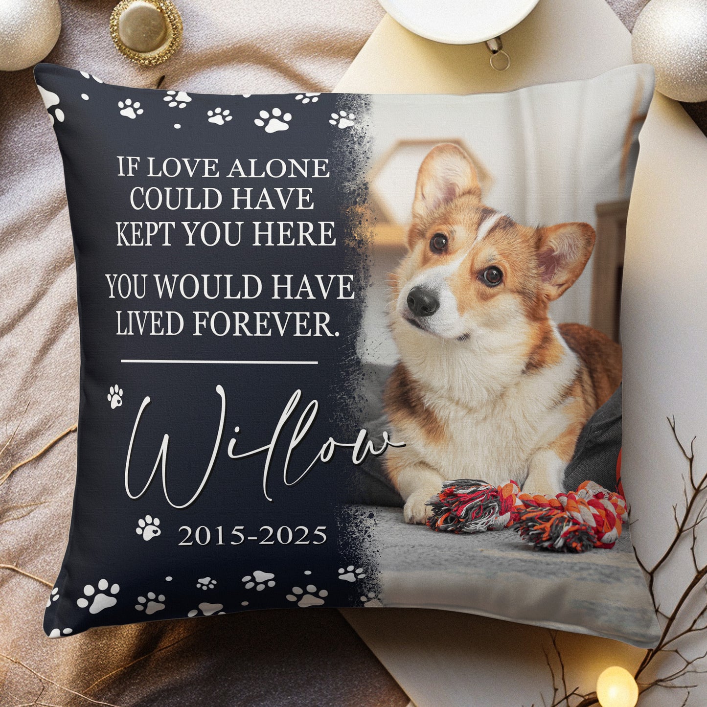 If Love Alone Could Have Kept You Pet Loss - Personalized Photo Pillow (Insert Included)