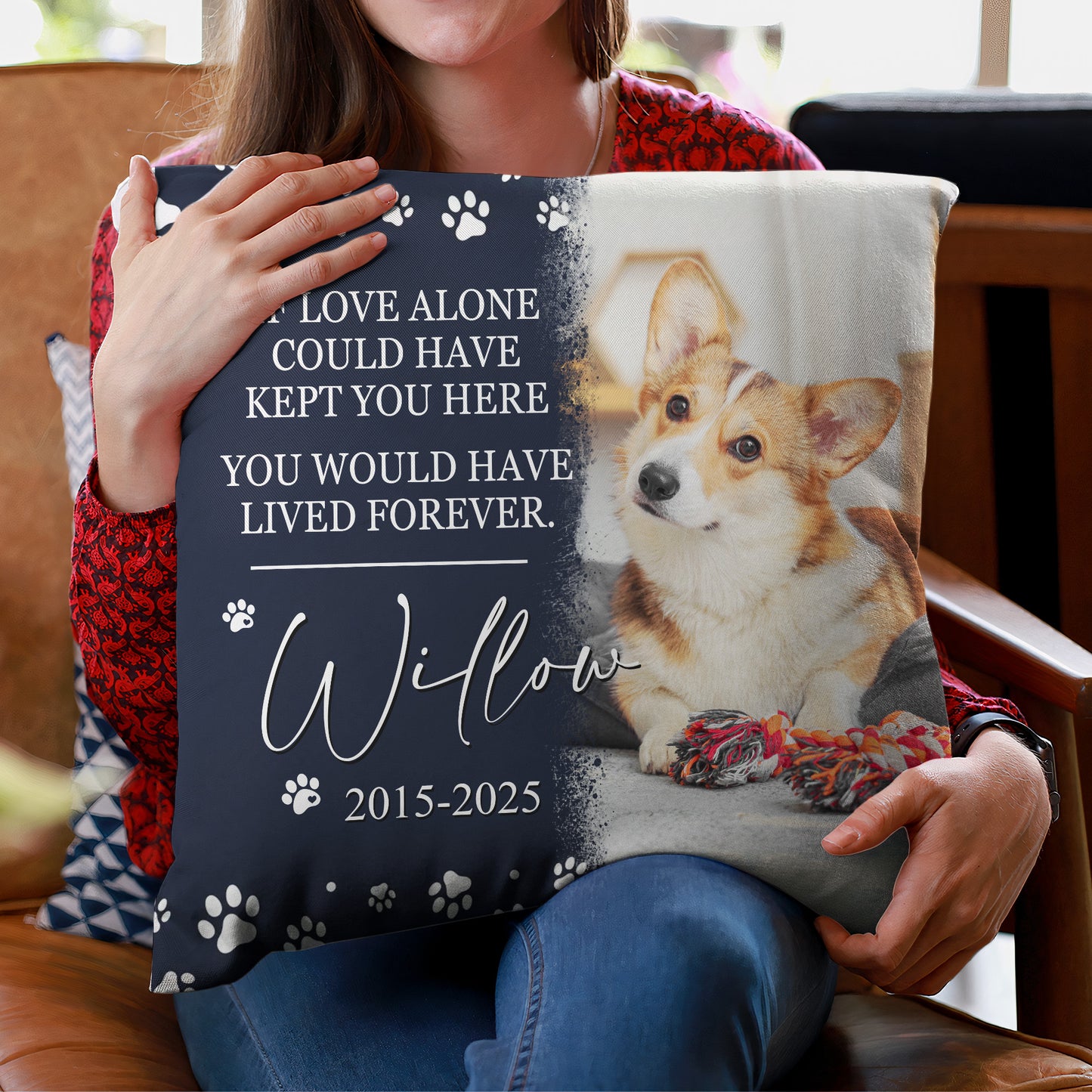 If Love Alone Could Have Kept You Pet Loss - Personalized Photo Pillow (Insert Included)