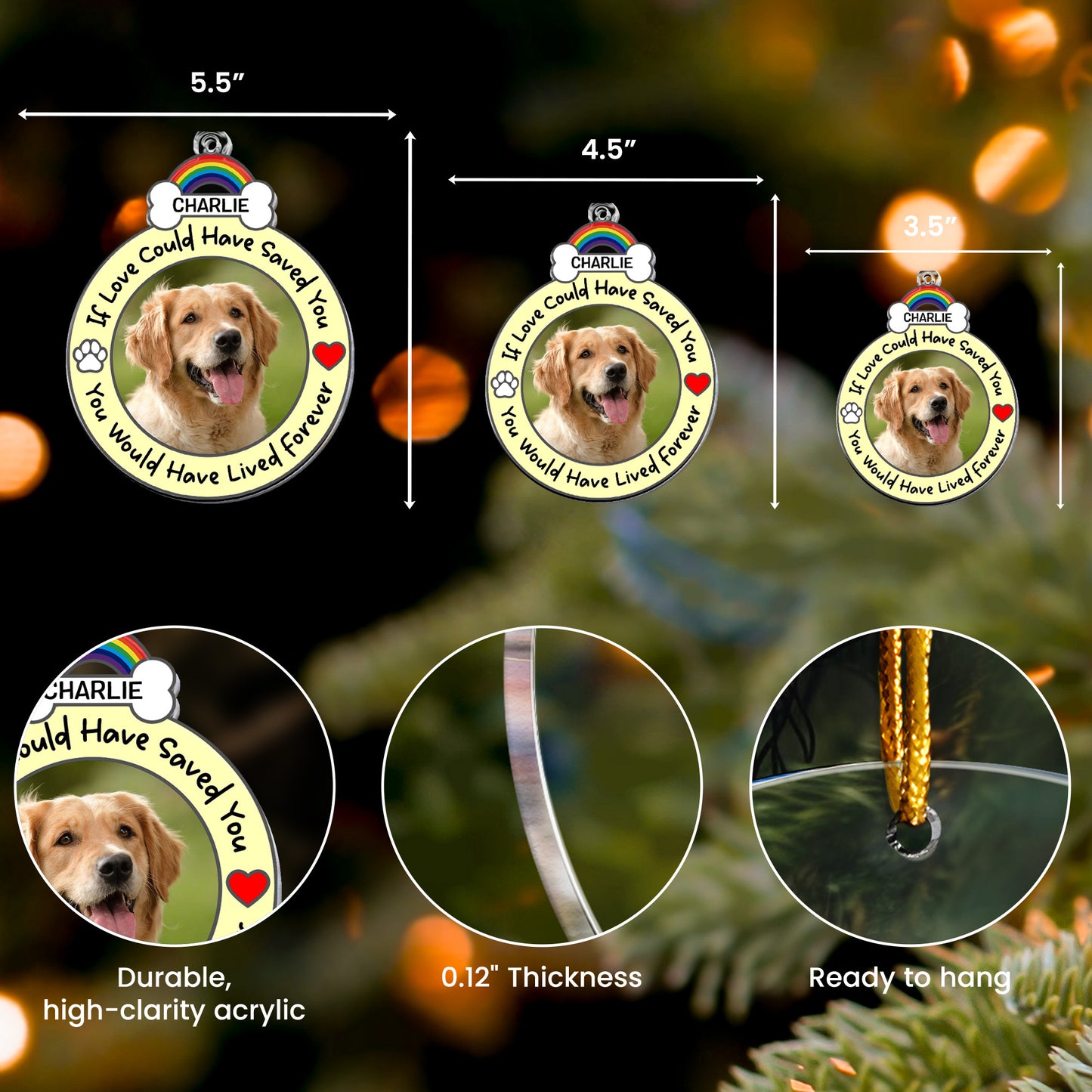 If Love Could Have Saved You Christmas Ornament - Personalized Acrylic Photo Ornament