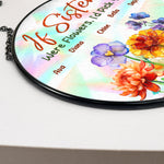 If Sisters Were Flowers - Personalized Stained Glass Window Hanging Suncatcher