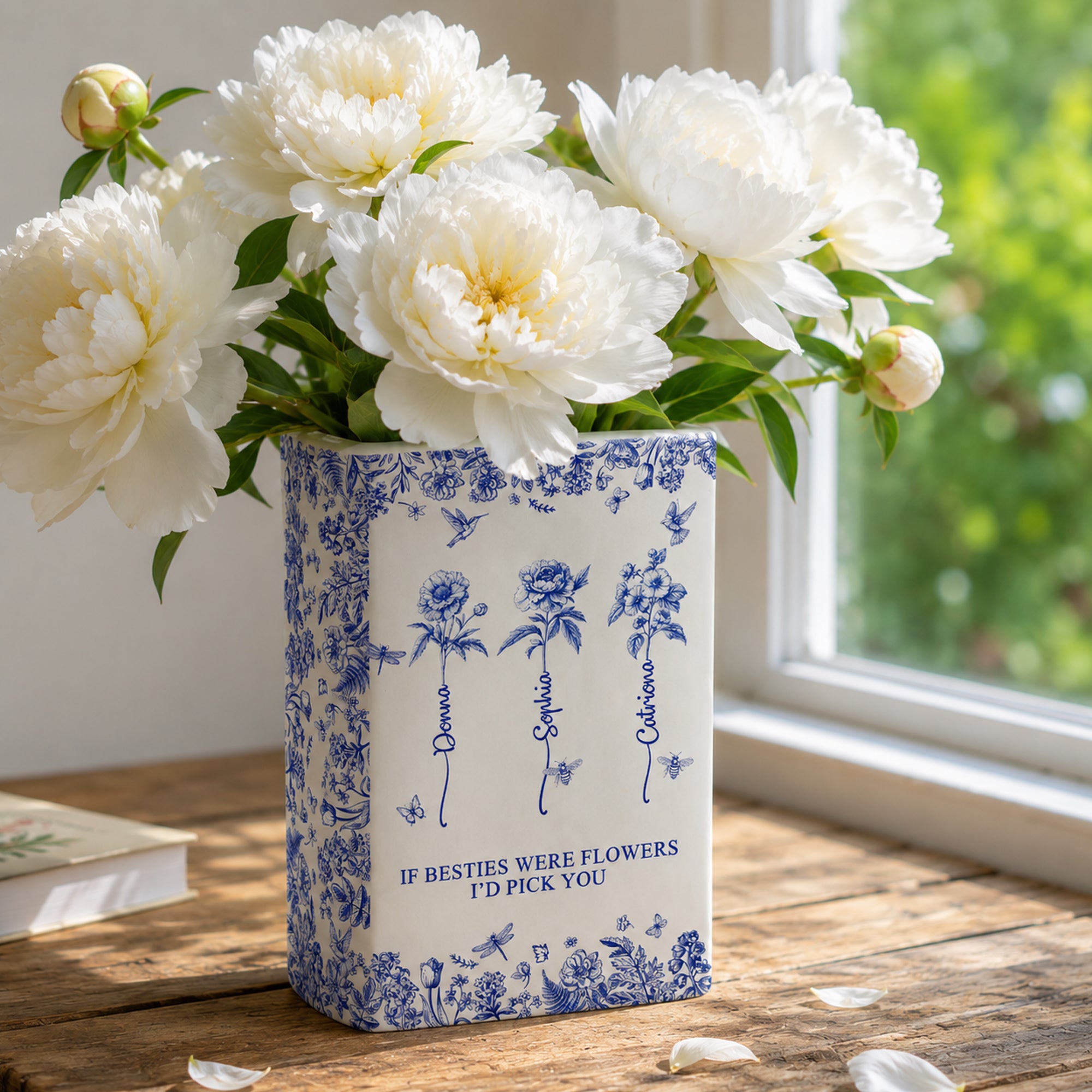 If-Besties-Were-Flowers-I'd-Pick-You-Toile-De-Jouy-Birth-Flowers-Personalized-Vase-1