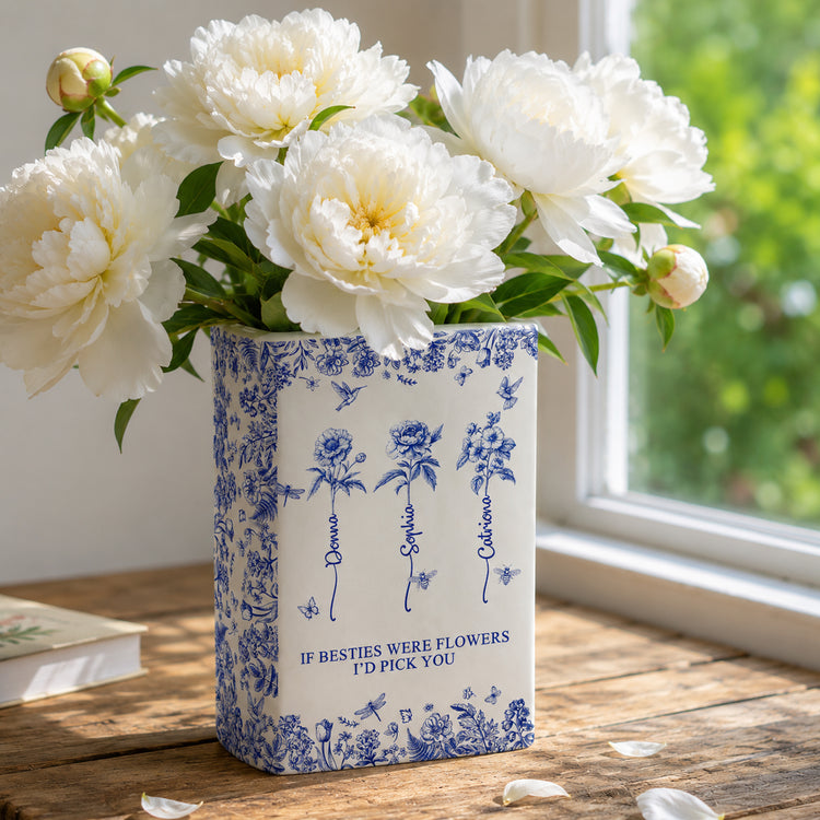 If-Besties-Were-Flowers-I'd-Pick-You-Toile-De-Jouy-Birth-Flowers-Personalized-Vase-1
