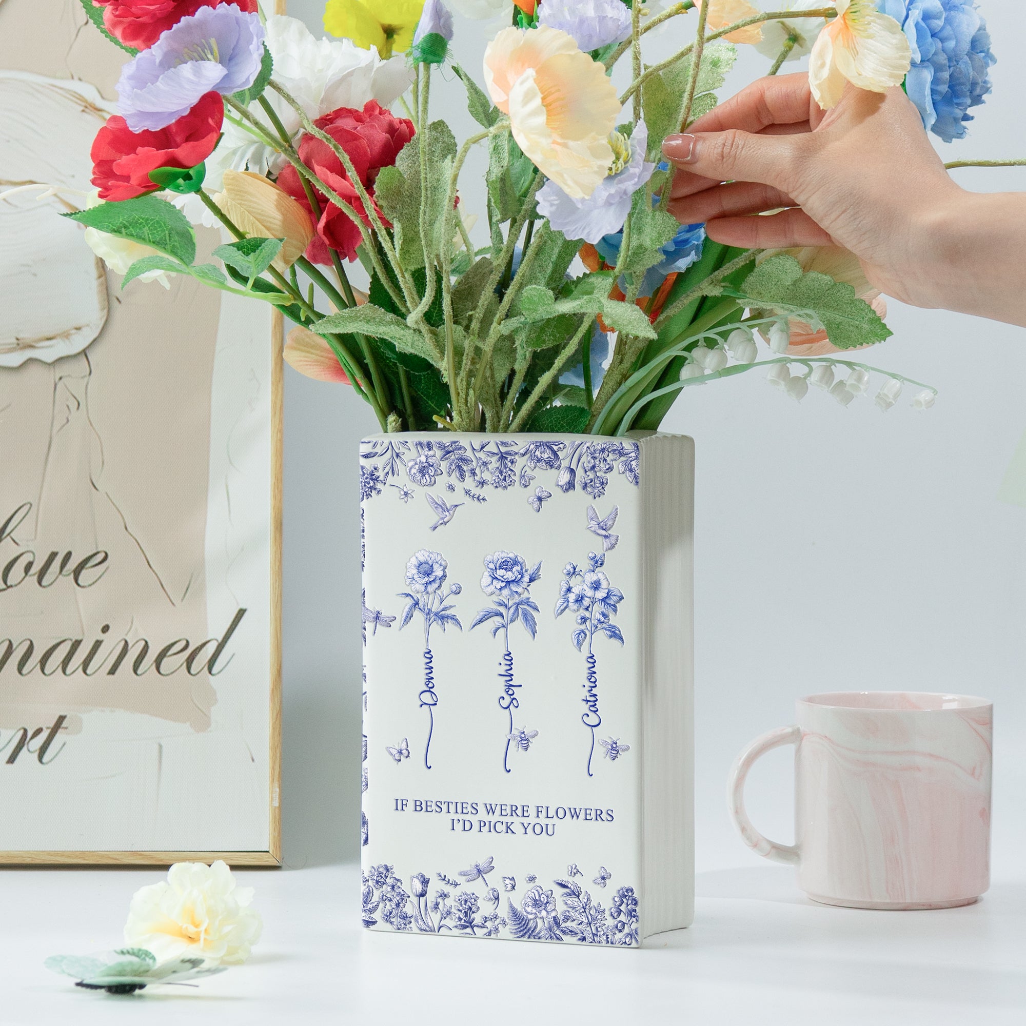 If-Besties-Were-Flowers-I'd-Pick-You-Toile-De-Jouy-Birth-Flowers-Personalized-Vase-4