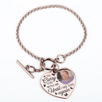 I'll Carry You With Me - Personalized Photo Heart Bracelet