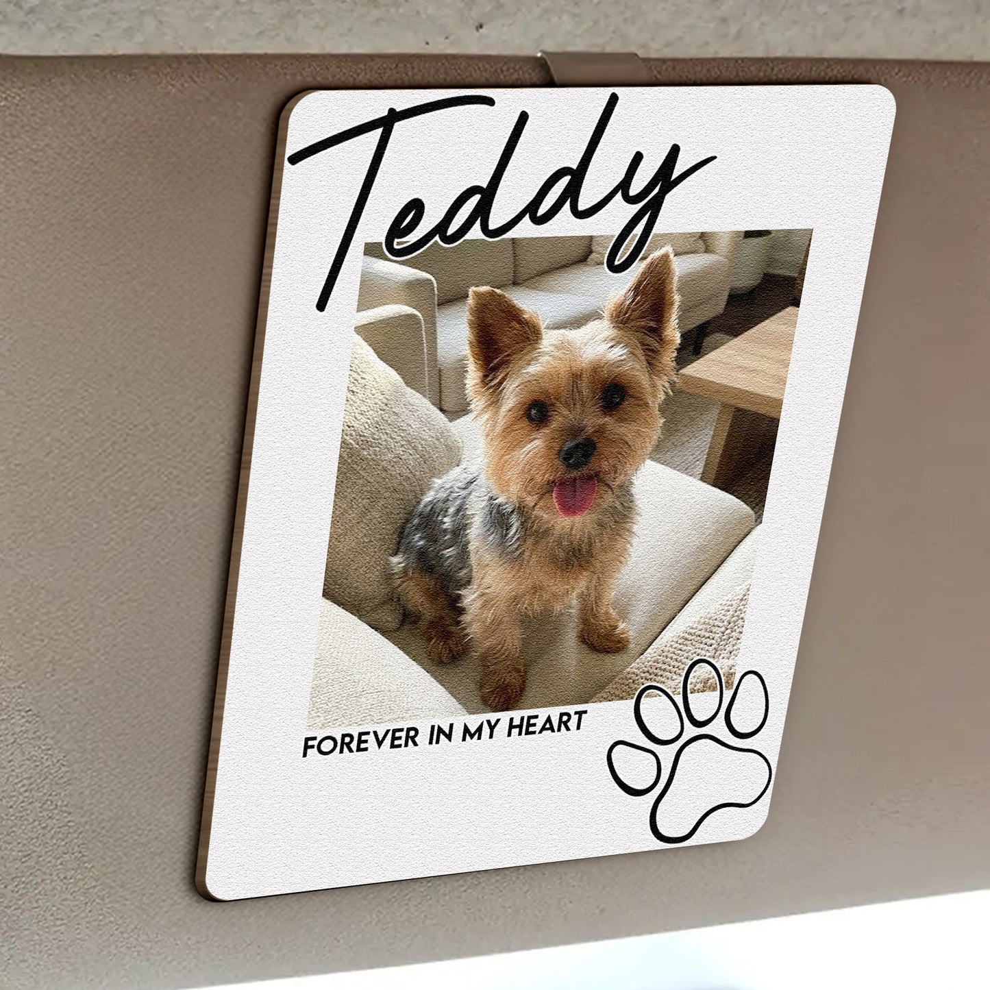 I'll Carry You With Me Untill I See You Again Pet Loss - Personalized Wooden Photo Visor Clip