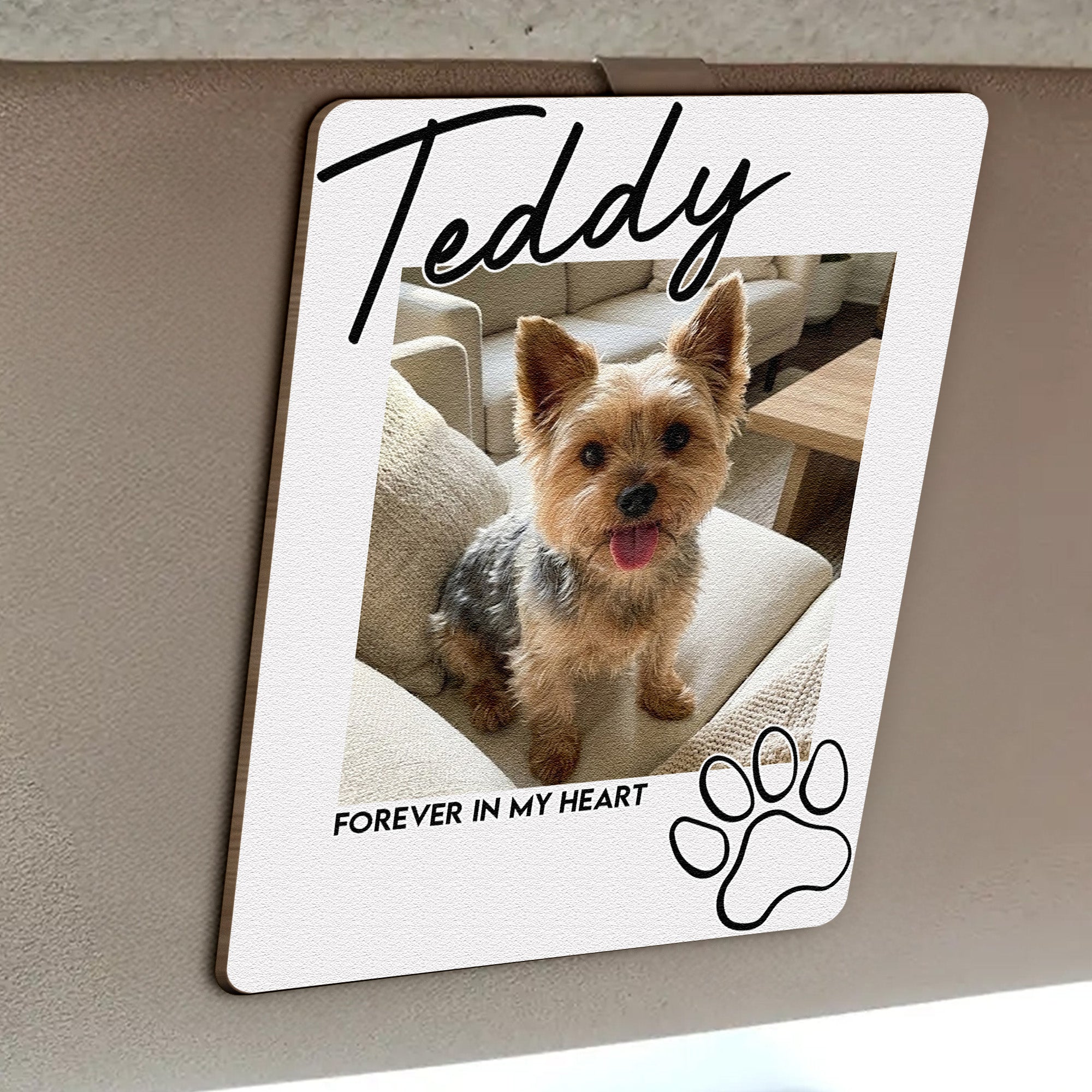 I'll Carry You With Me Until I See You Again Pet Loss - Personalized Wooden Photo Visor Clip