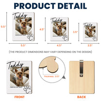 I'll Carry You With Me Untill I See You Again Pet Loss - Personalized Wooden Photo Visor Clip