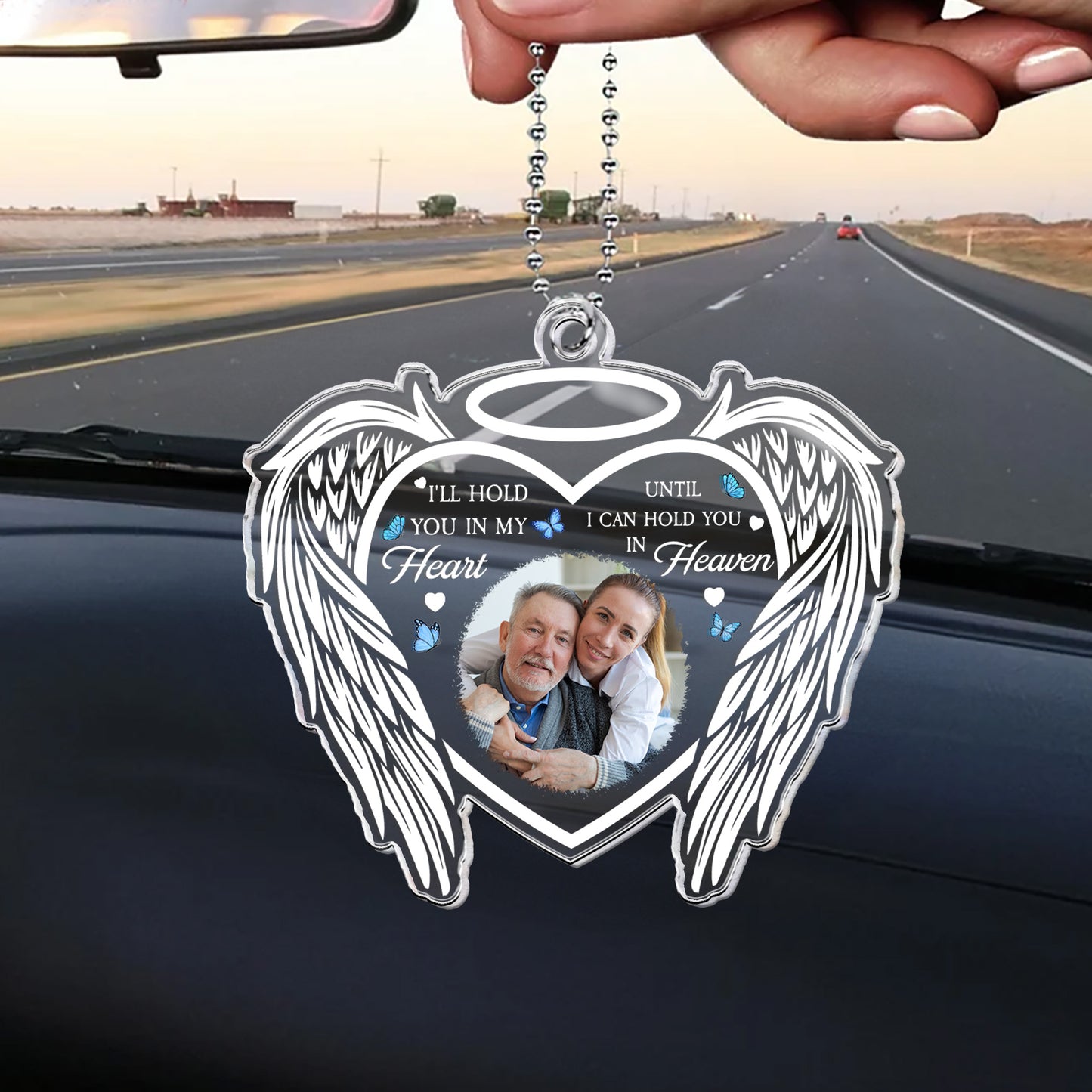 I'll Hold You In My Heart Forever - Personalized Photo Car Ornament