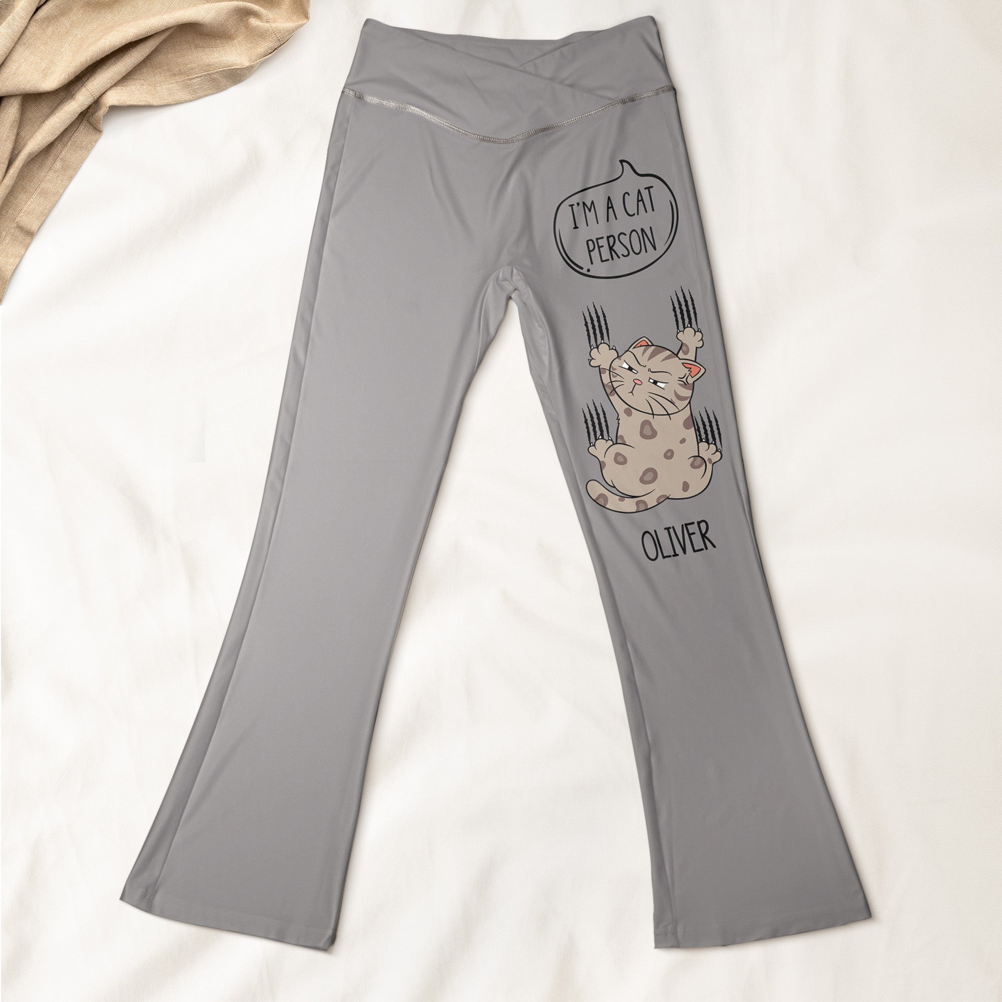 I'm A Cat Person Cute Cat - Personalized Flare Leggings