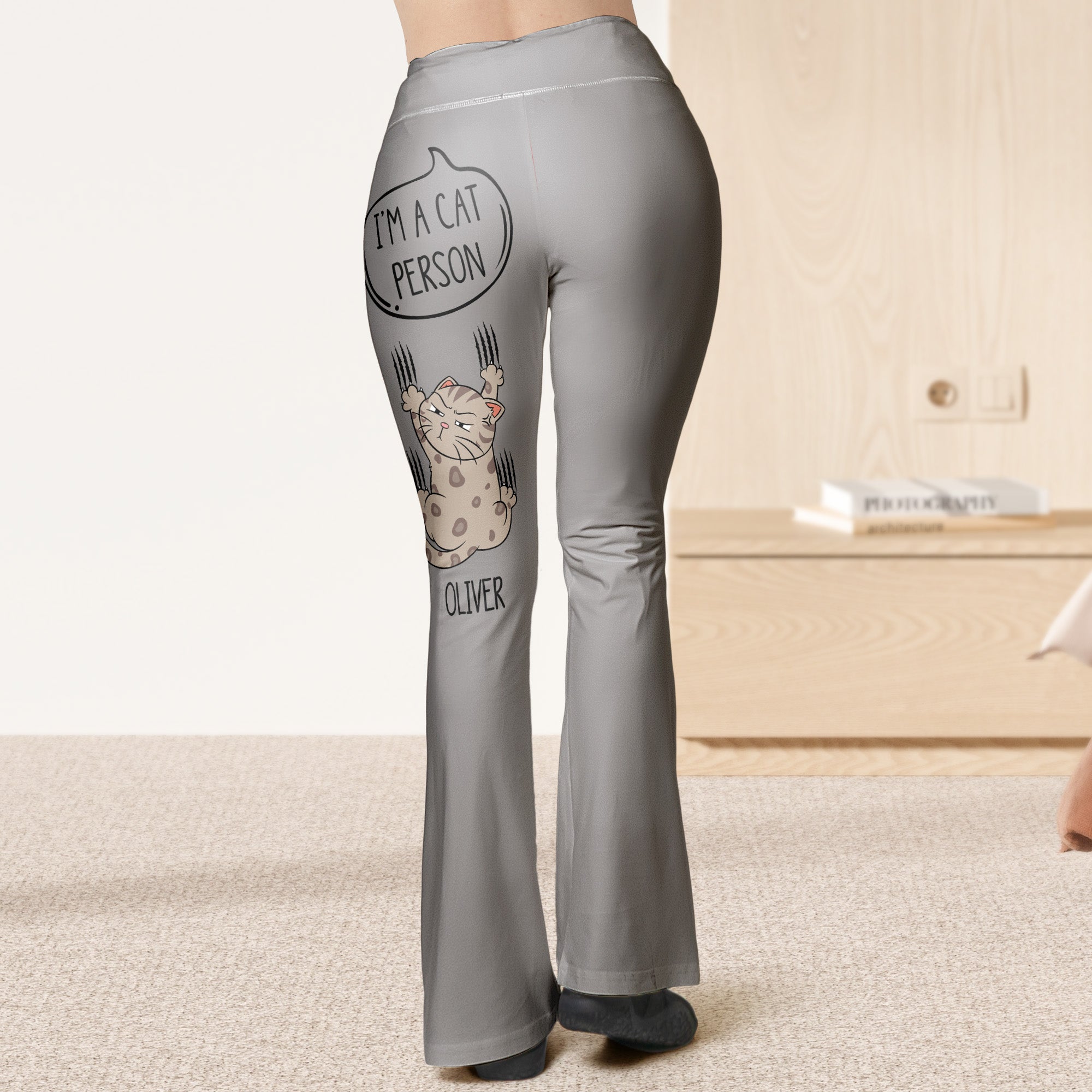 I'm A Cat Person Cute Cat - Personalized Flare Leggings