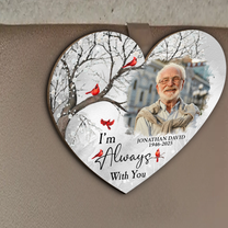 I'm Always With You Car Accessories - Personalized Wooden Photo Car Visor Clip