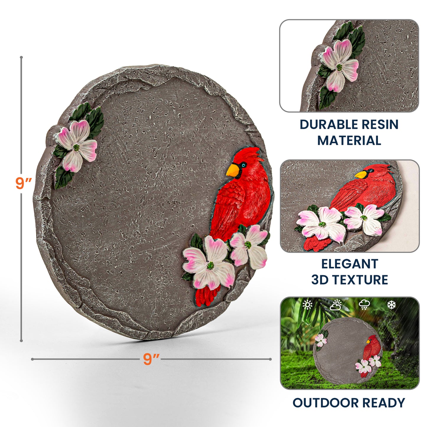 I'm Always With You Cardinal Garden Stone - Personalized Photo Memorial Garden Stone