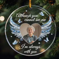 I'm Always With You Heart Wings - Personalized Acrylic Photo Ornament