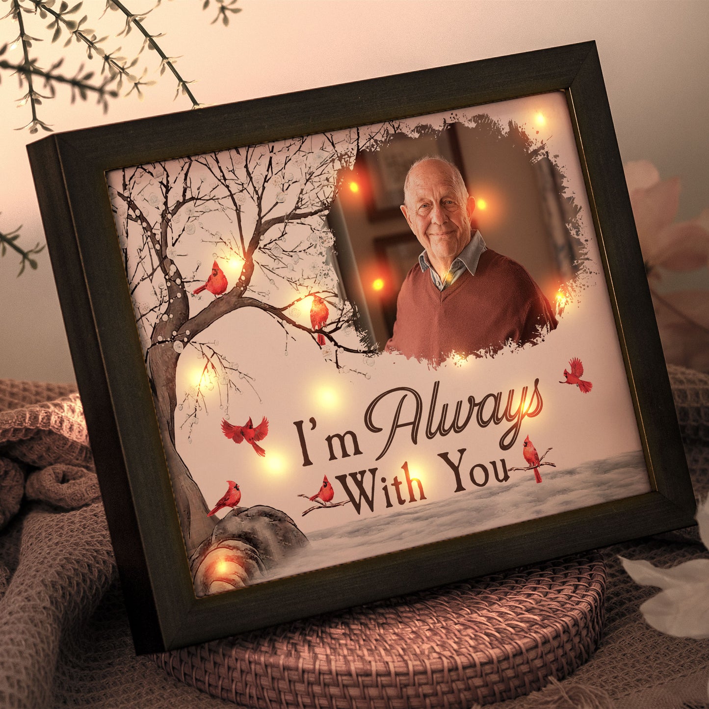 I'm Always With You Memorial Gift - Personalized Photo LED Shadow Box