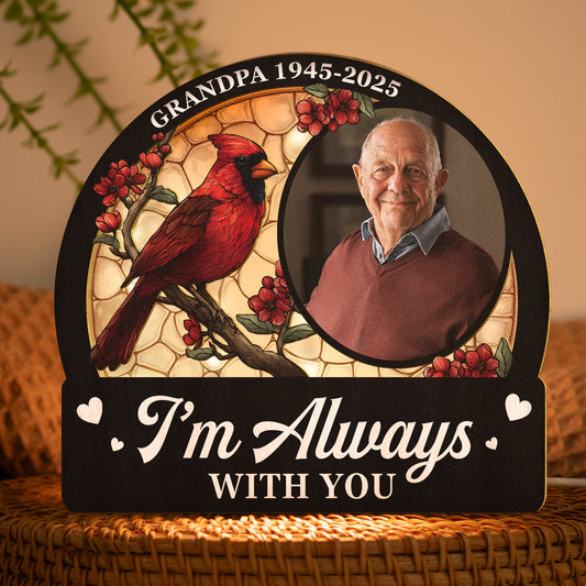 I'm Always With You Memorial Gift - Personalized Photo Lantern Night Light