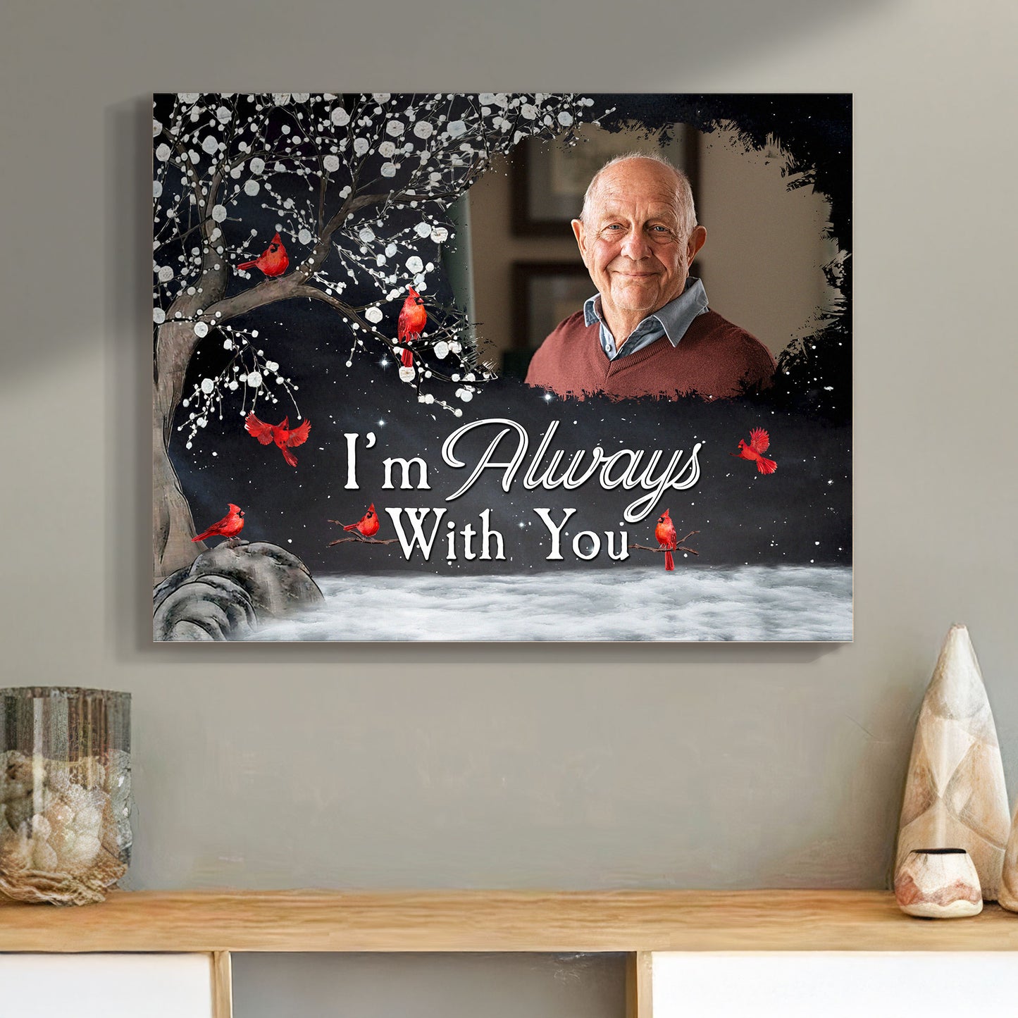 I'm Always With You Memorial Gift - Personalized Wood Photo Plaque