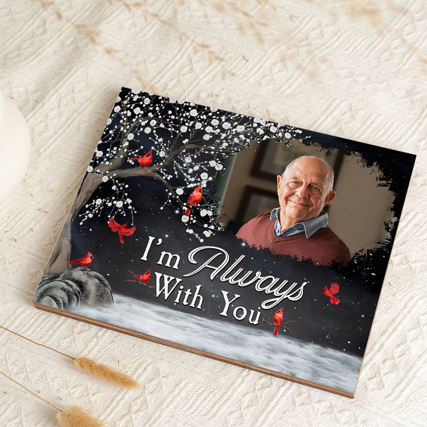 I'm Always With You Memorial Gift - Personalized Wood Photo Plaque