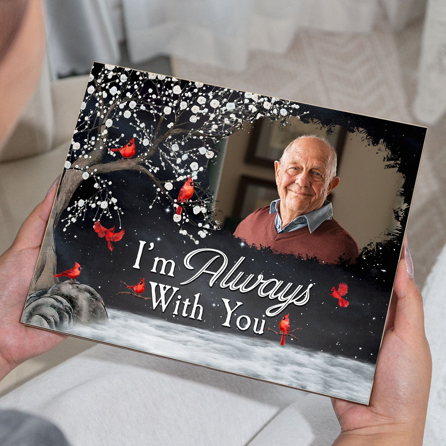 I'm Always With You Memorial Gift - Personalized Wood Photo Plaque