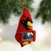 I'm Always With You - Personalized Crochet Cardinal Photo Ornament