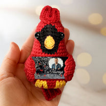 I'm Always With You - Personalized Crochet Cardinal Photo Ornament