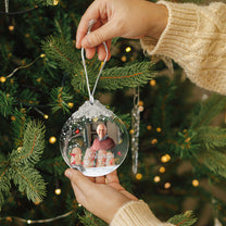 I'm Always With You - Personalized Glass Photo Ornament With Silver Cap