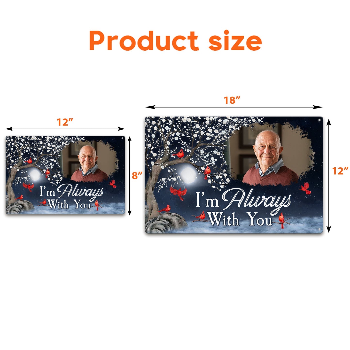 I'm Always With You - Personalized Metal Photo Sign