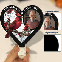 I'm Always With You - Personalized Photo Wood And Acrylic Night Light