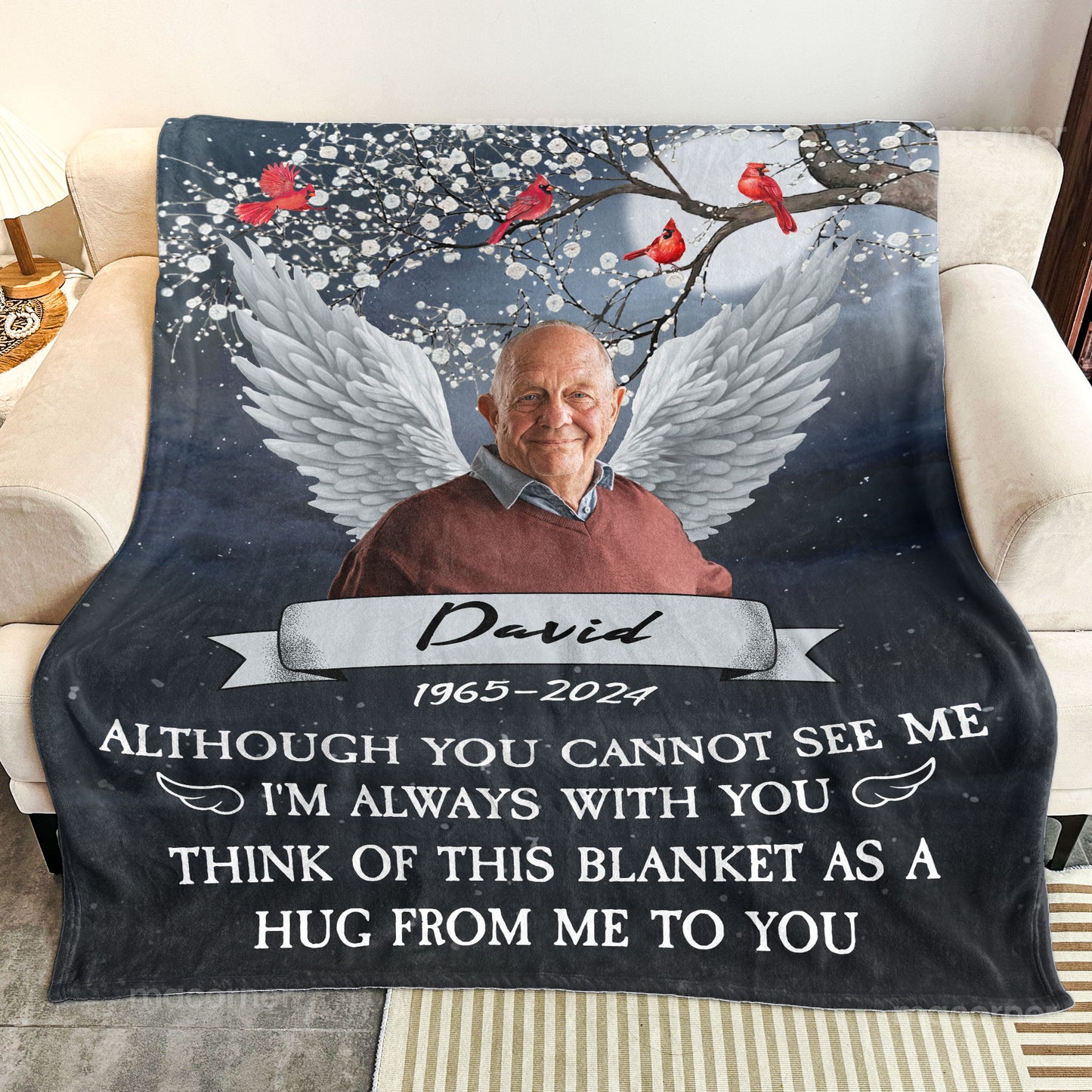 I'm Always With You Think Of This Blanket As A Hug From Me - Personalized Photo Blanket