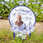 I'm Always With You Toile De Jouy Style - Personalized Metal Photo Garden Stake