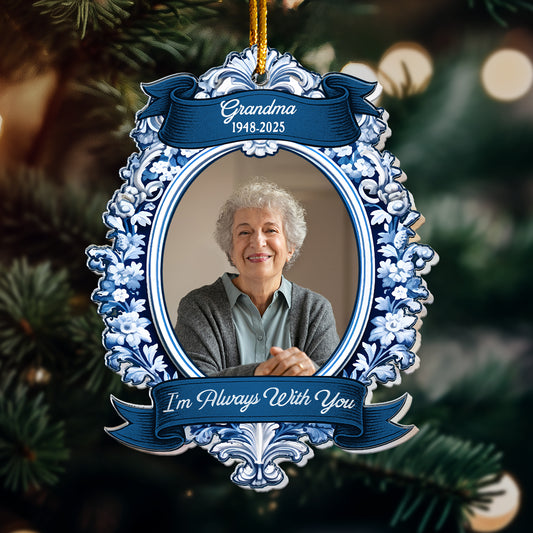 I'm Always With You Vintage Frame Photo Ornament - Personalized Acrylic Photo Ornament