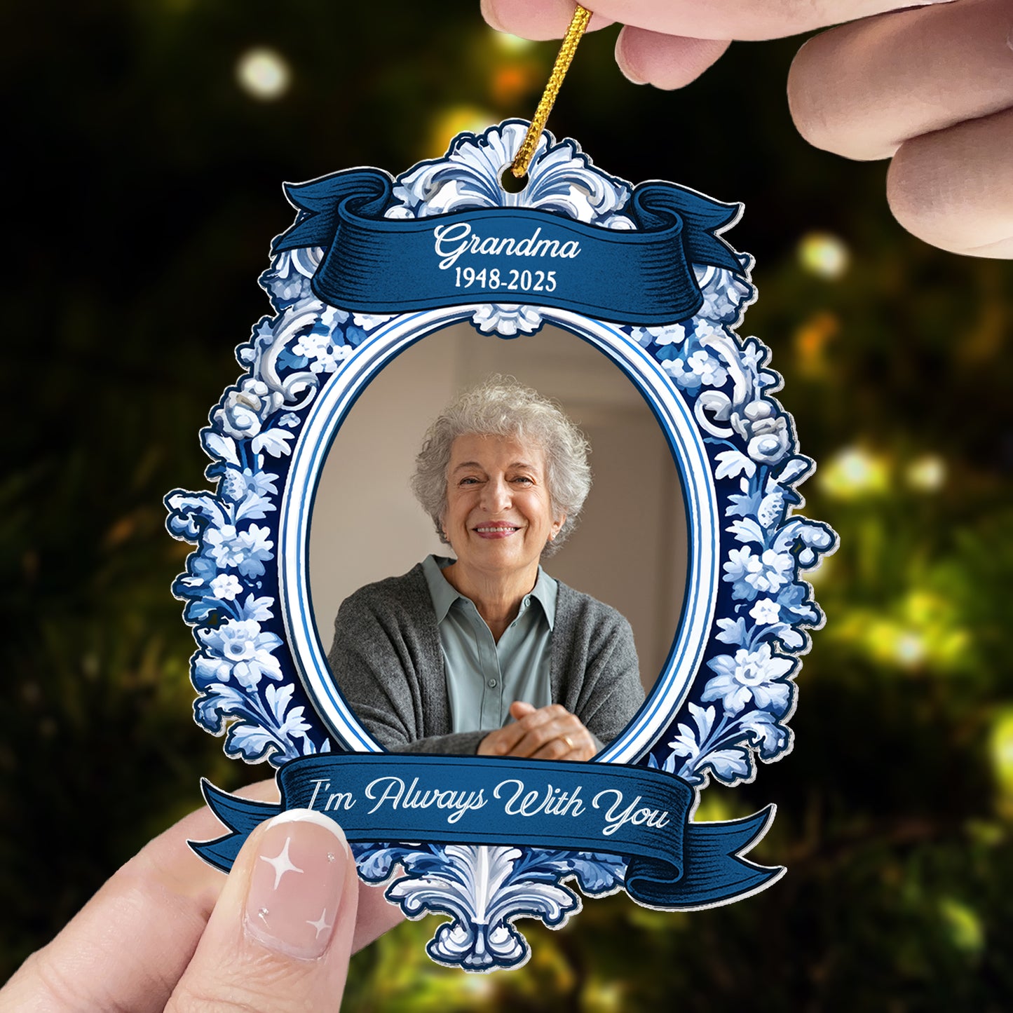 I'm Always With You Vintage Frame Photo Ornament - Personalized Acrylic Photo Ornament