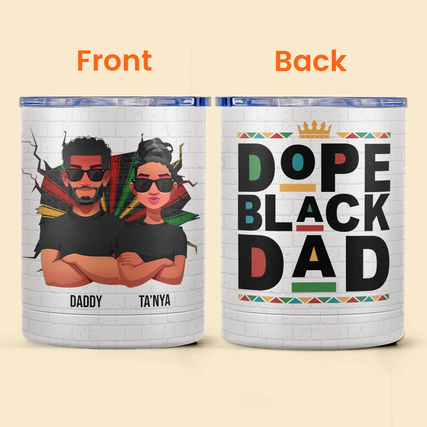 I'm Dope Black Dad - Personalized Lowball Tumbler