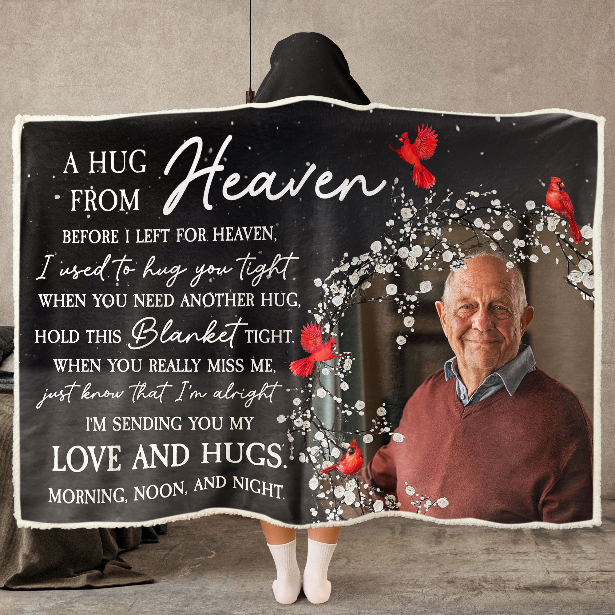 I'm Sending You My Love And Hugs - Personalized Photo Wearable Blanket Hoodie