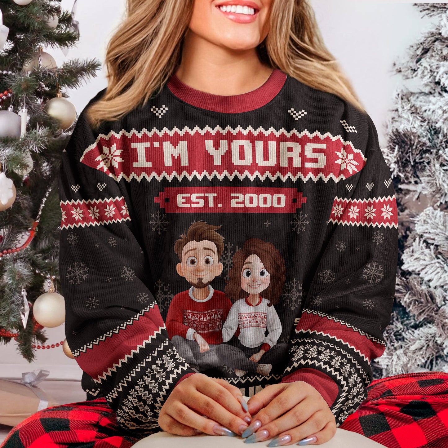 I'm Yours No Refunds Funny Couple Sweater - Personalized Ugly Sweater