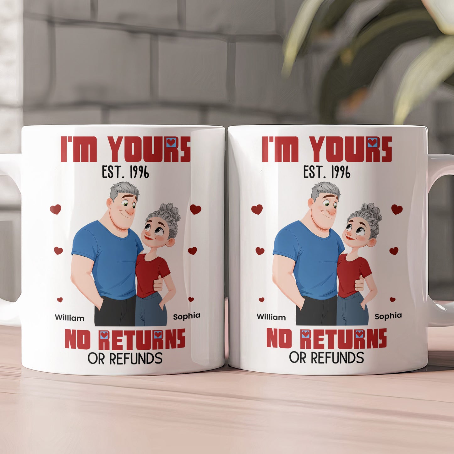 I'm Yours No Returns Or Refunds New Version Cartoon Couple - Personalized Mug