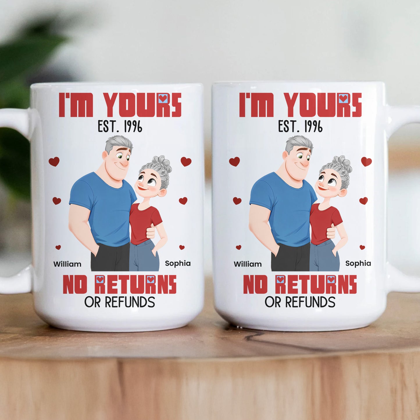I'm Yours No Returns Or Refunds New Version Cartoon Couple - Personalized Mug
