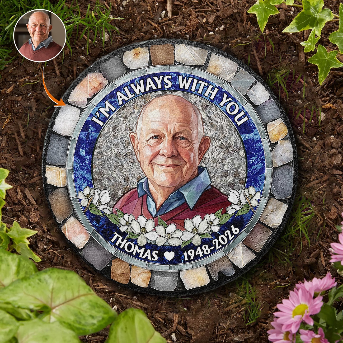 Im-Always-With-You-Custom-Photo-Stained-Glass-Style-Memorial-Gift-Personalized-Garden-Stone-1