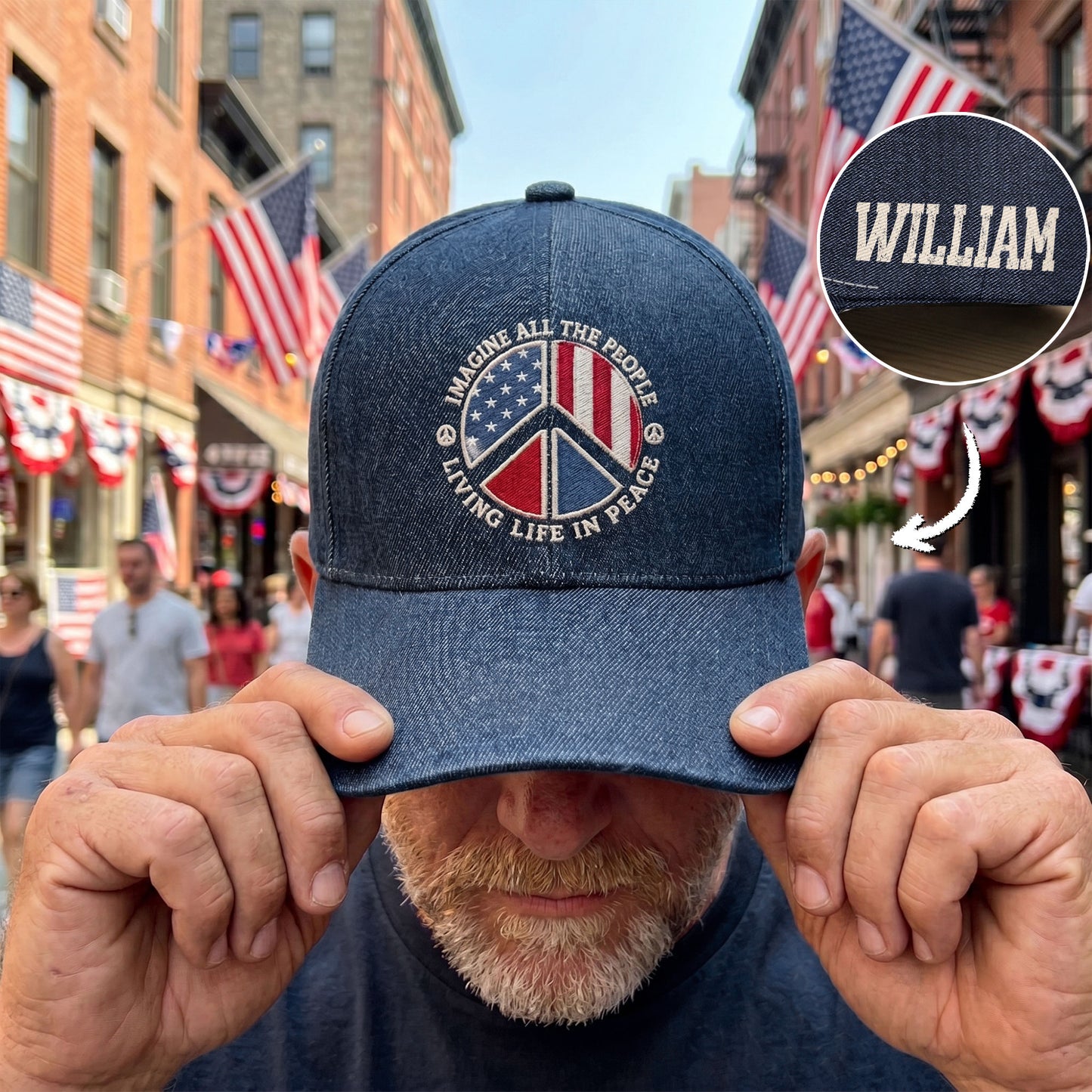 Imagine-All-The-People-Living-Life-In-Peace-Usa-Flag-Faux-Pattern-Personalized-Cap-3