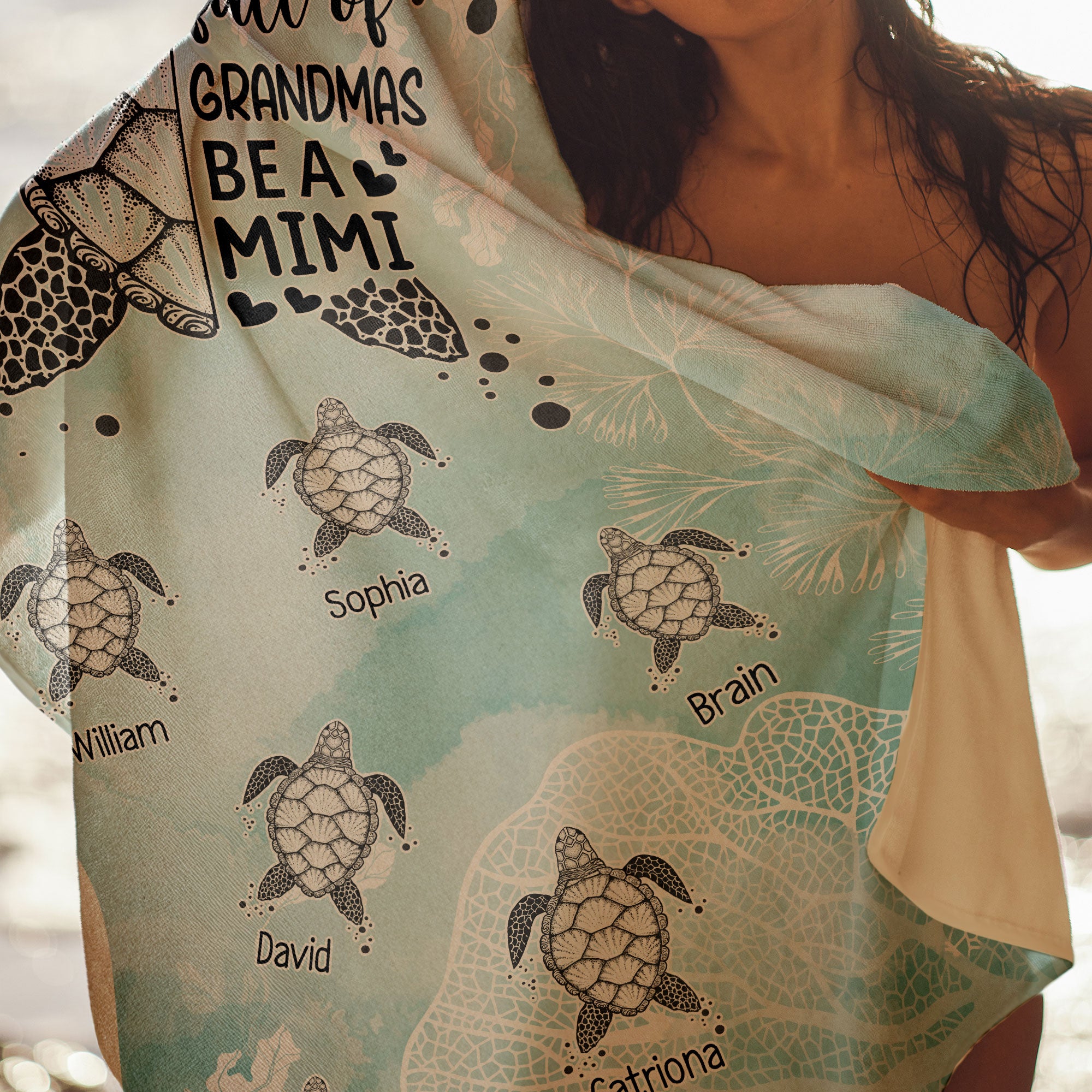 In A World Full Of Grandmas - Personalized Quick-Dry Beach Towel