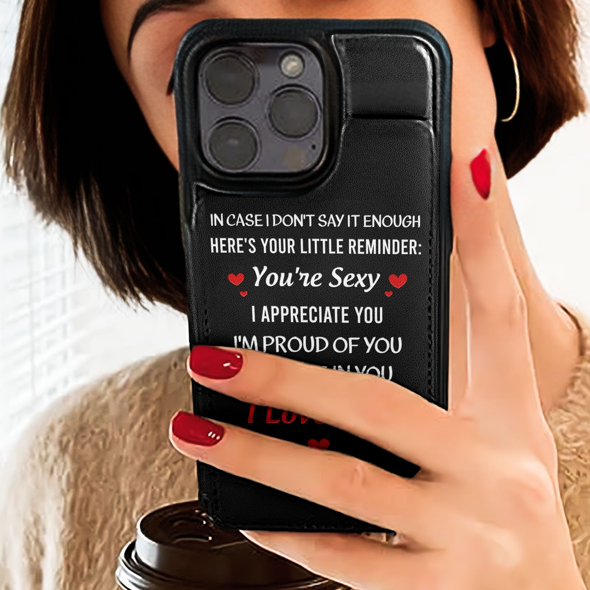 In Case I Don't Say It Enough - Gifts For Husband - Personalized Leather Flip Wallet Phone Case