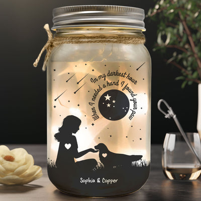 In Darkest Hour I Found Your Paw - Personalized Mason Jar Light