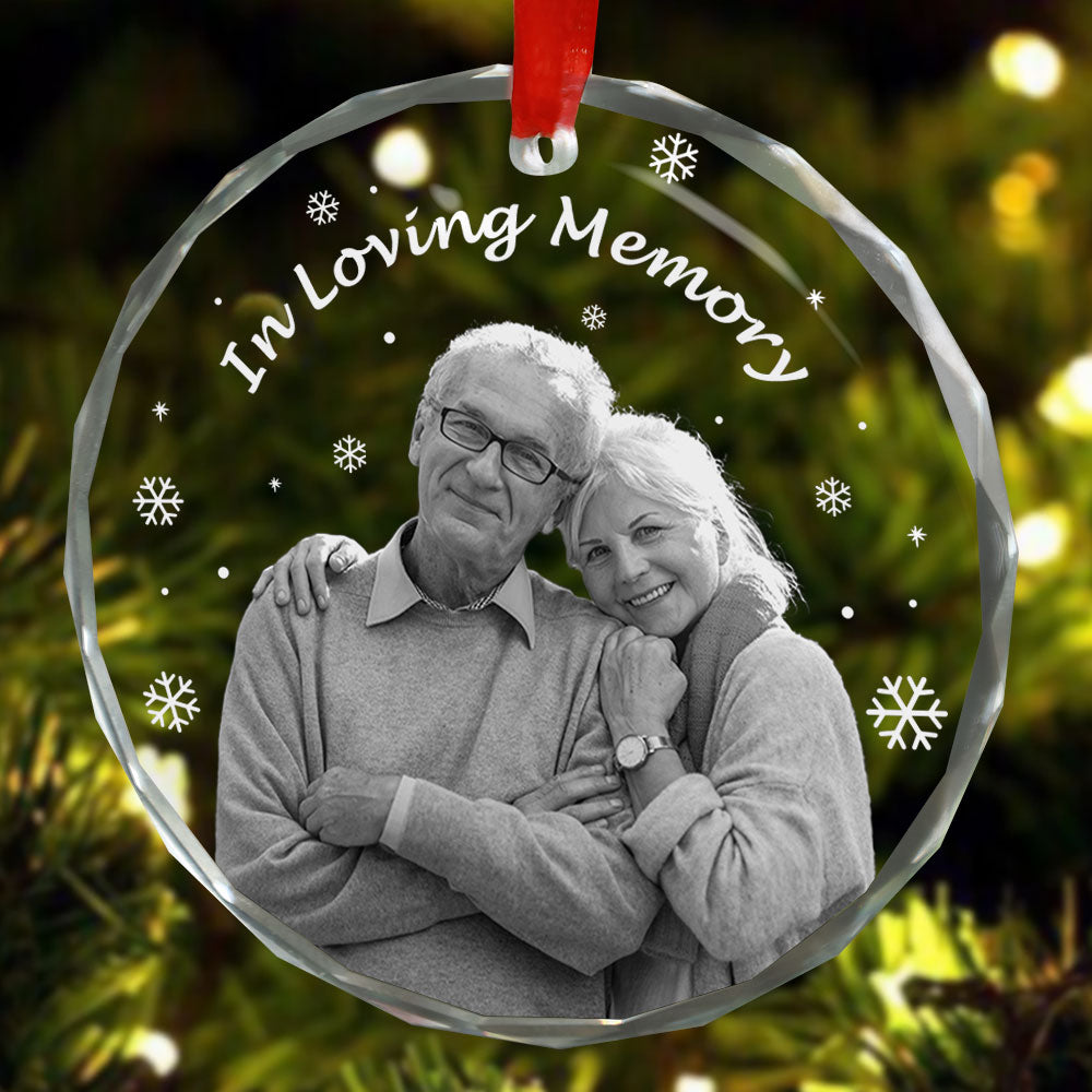 In Loving Memory Forever In Our Hearts - Personalized Glass Photo Ornament